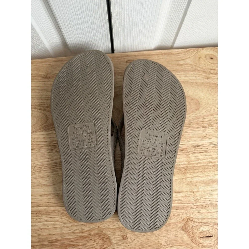 ARCHIES Taupe Arch Support Flip Flops Unisex Men 10 Women's 11